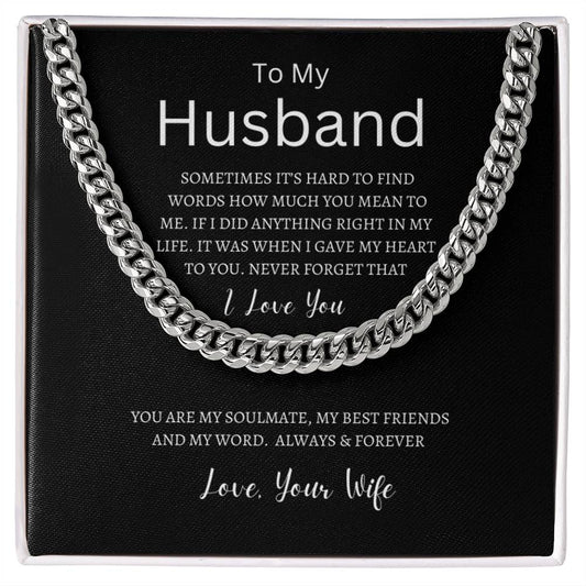 To My Husband Cuban Link Chain