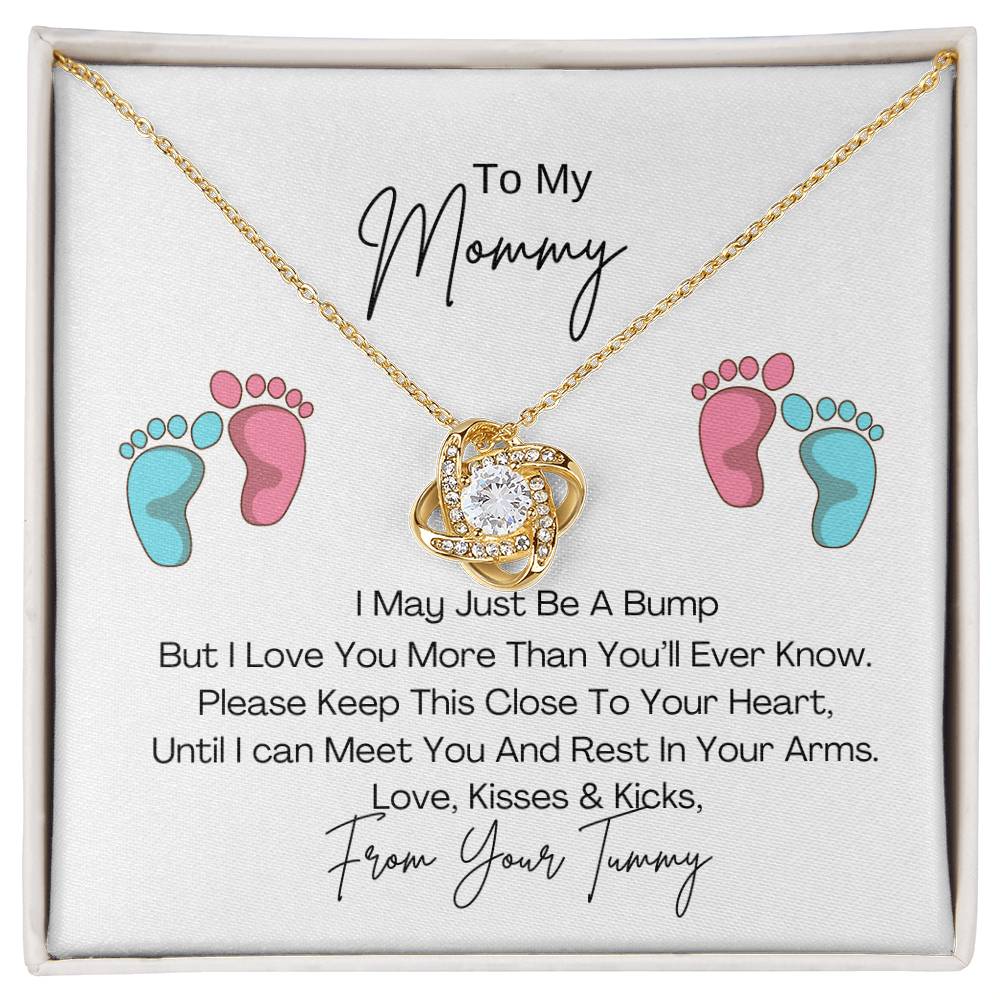 Mommy To Be | Baby Feet | Love knot Necklace| Mother's Day Gift