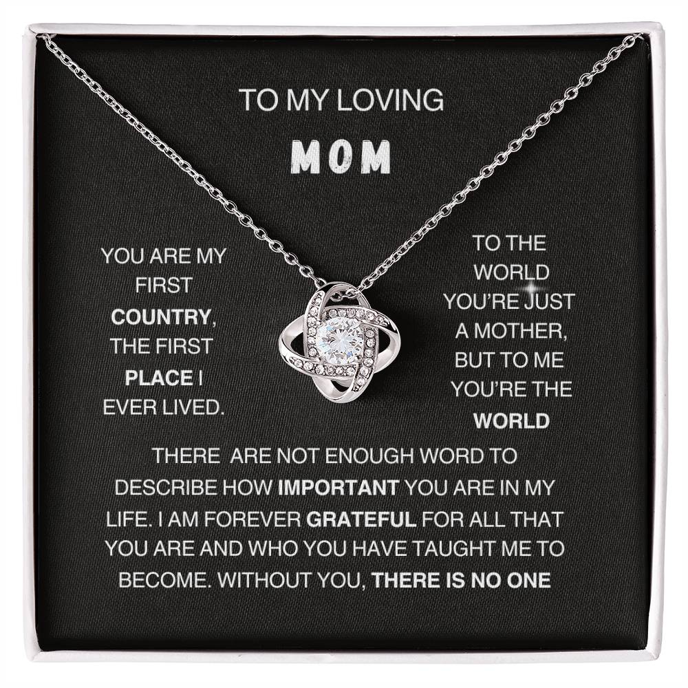 To My Loving Mom | Love Knot Necklace