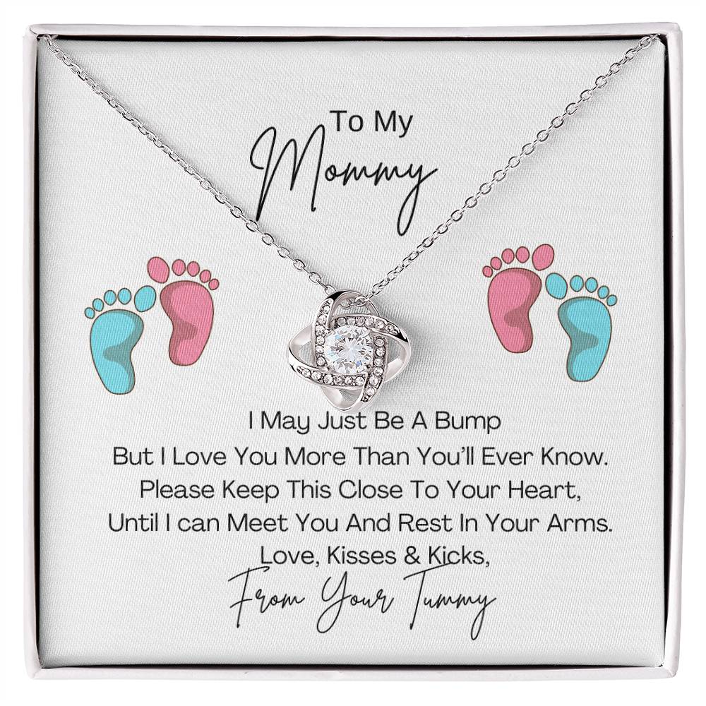 Mommy To Be | Baby Feet | Love knot Necklace| Mother's Day Gift