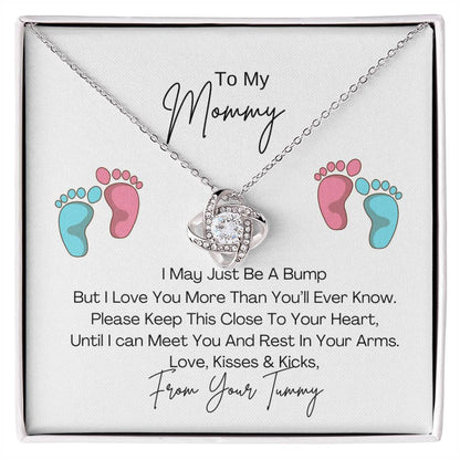 Mommy To Be | Baby Feet | Love knot Necklace| Mother's Day Gift