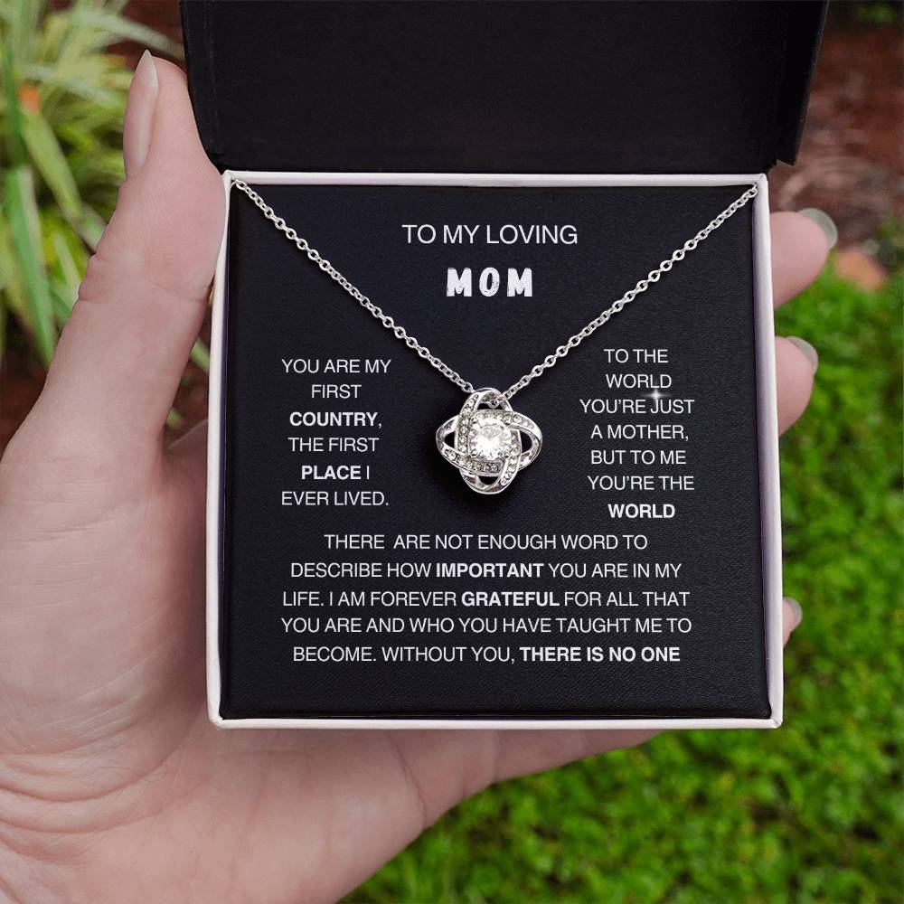 To My Loving Mom | Love Knot Necklace