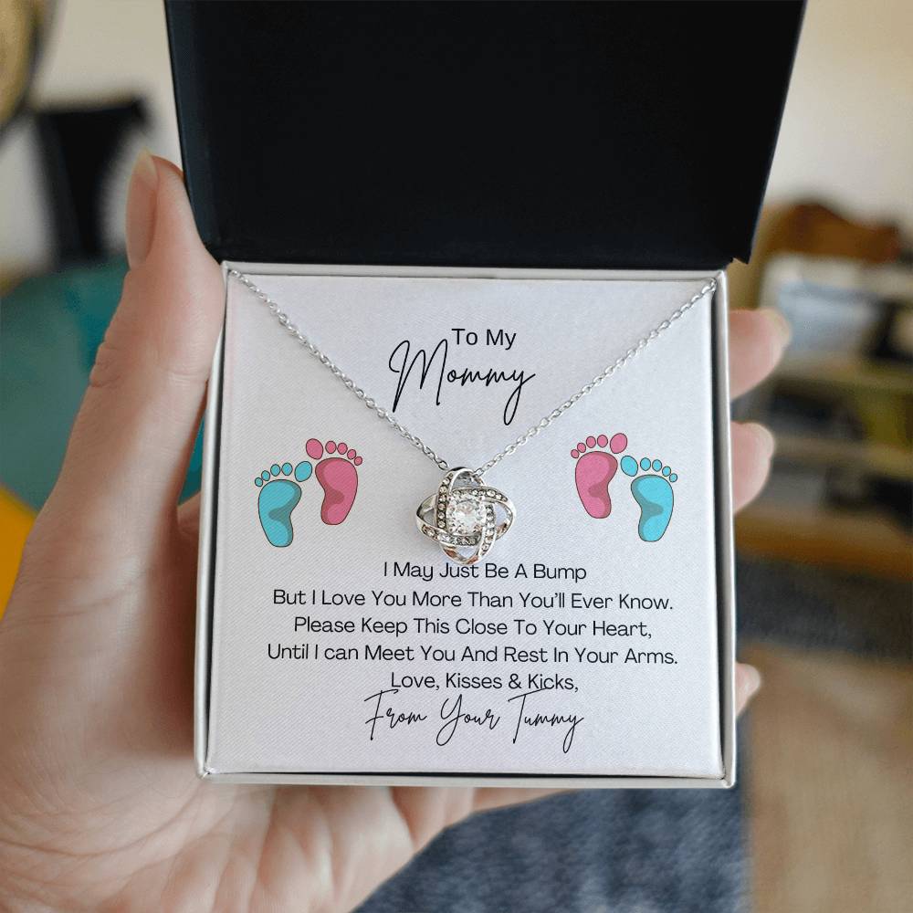 Mommy To Be | Baby Feet | Love knot Necklace| Mother's Day Gift