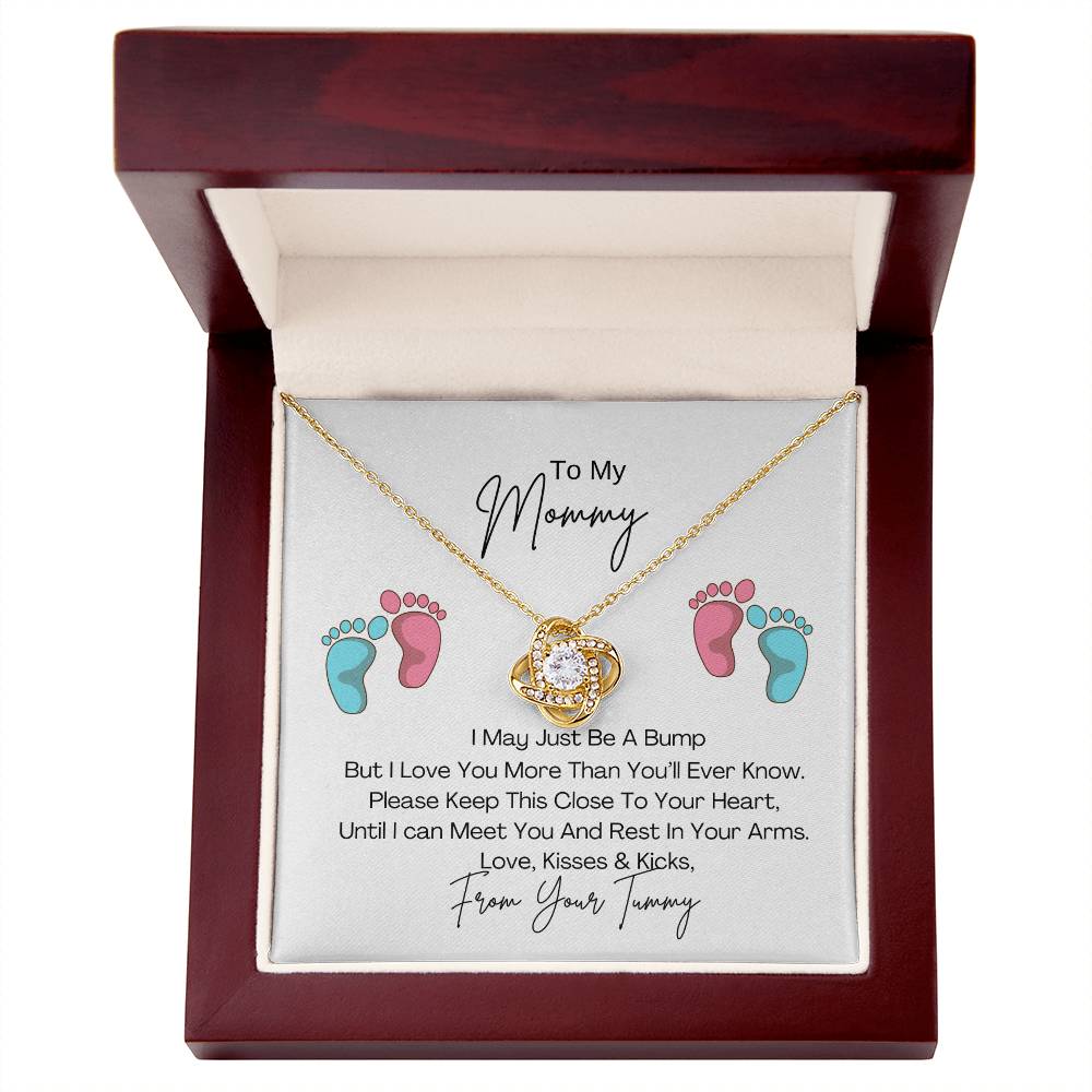 Mommy To Be | Baby Feet | Love knot Necklace| Mother's Day Gift