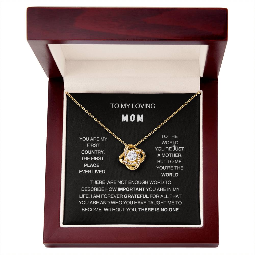 To My Loving Mom | Love Knot Necklace