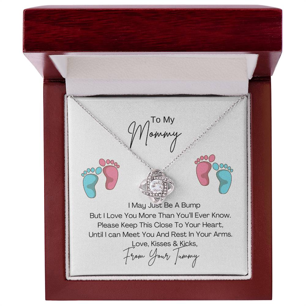 Mommy To Be | Baby Feet | Love knot Necklace| Mother's Day Gift