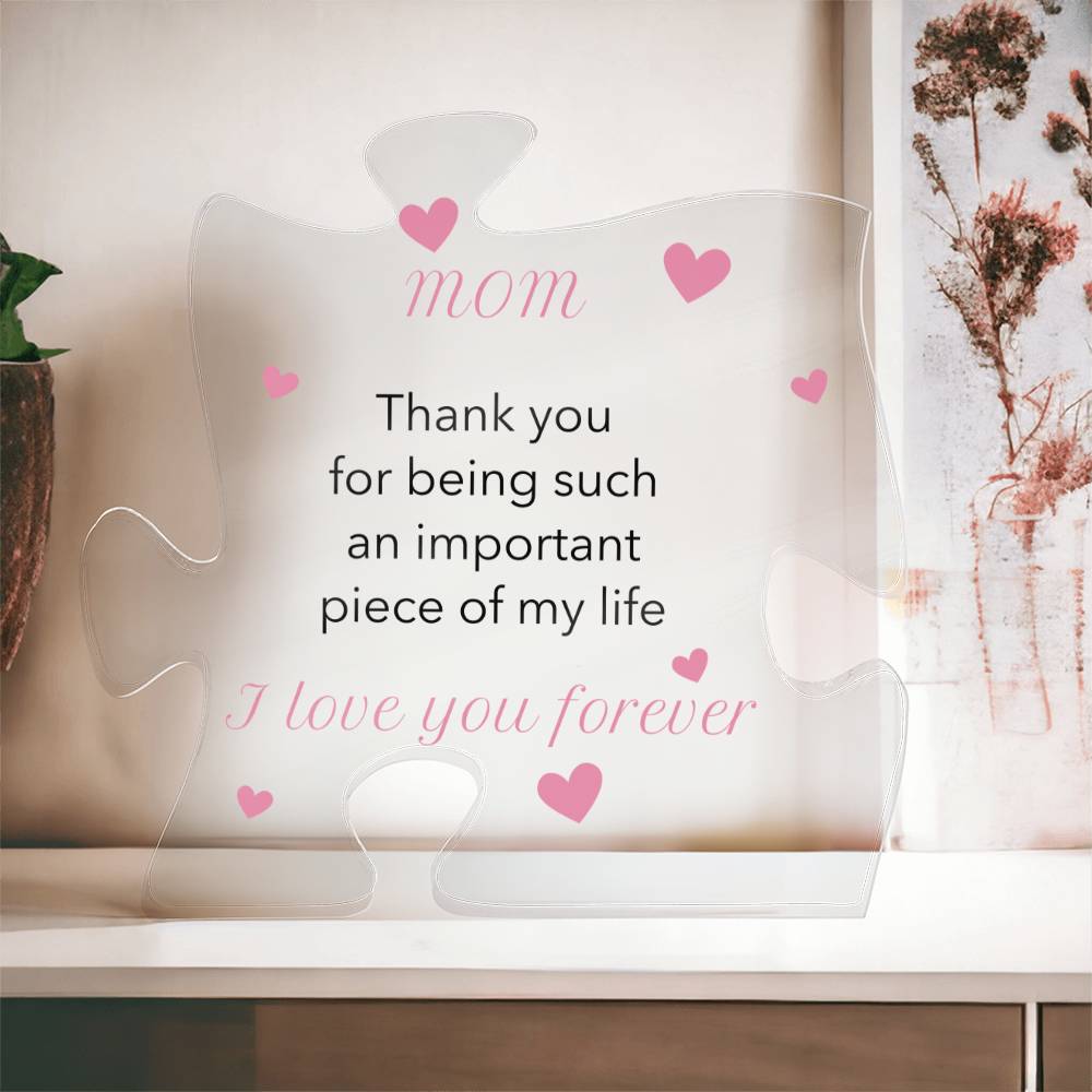 Mom - Printed Acrylic Puzzle Plaque