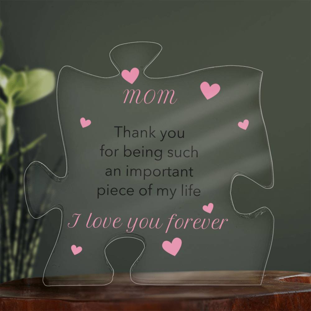 Mom - Printed Acrylic Puzzle Plaque